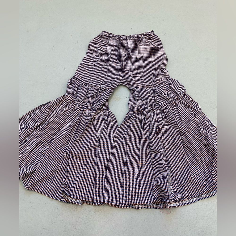 Vintage girls houndstooth glade bell bottom pants size 8 e02